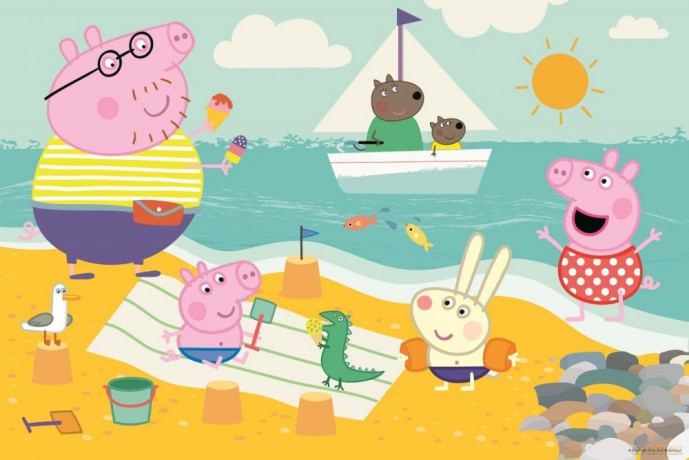 Podwójne puzzle Radosny dzień Peppy (Świnka Peppa) Super Maxi 24 el. [PUZZLE]