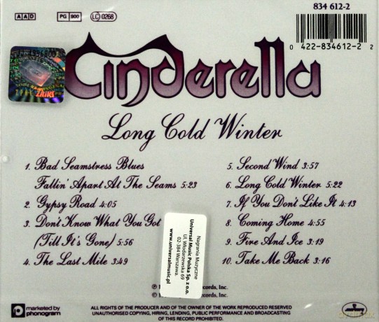 Cinderella: Long Cold Winter [CD]