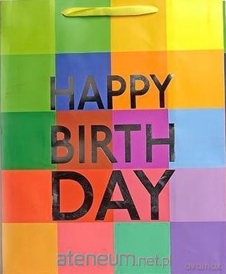 Torebka brokat L Happy Birthday 1322-2