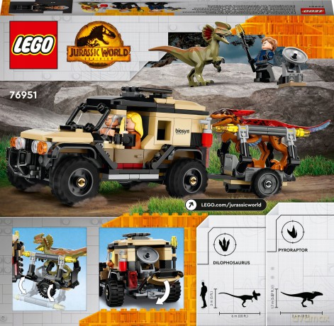 LEGO Jurassic World Transport pyroraptora i dilofozaura (76951) [KLOCKI]