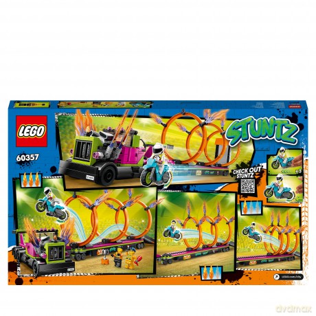 LEGO City Wyzwanie kaskaderskie - ciężarówka i ogniste obręcze (60357) [KLOCKI]