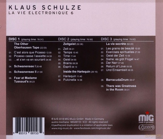 Klaus Schulze: La Vie Electronique 6 [3CD]