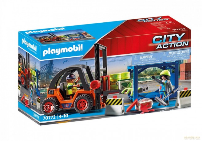 City Action 70772 Wózek widłowy z ładunkiem [KLOCKI]