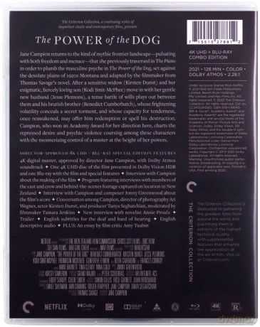 The Power of the Dog (Psie pazury) (Criterion Collection) [Blu-Ray 4K]+[Blu-Ray]