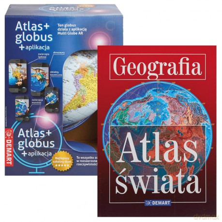 Pakiet edukacyjny Globus polityczny + Atlas geograficzny świata [KSIĄŻKA]