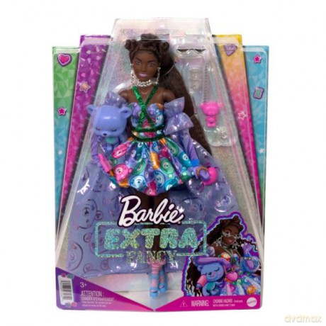 Barbie Lalka Extra Fancy fioletowa + miś HHN13 HHN11
