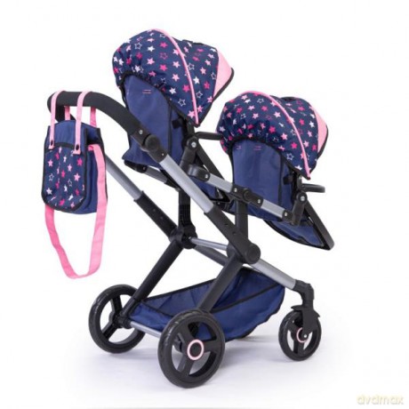 Bayer Wózek dla bliźniaków niebieskie gwiazdki 26716AA