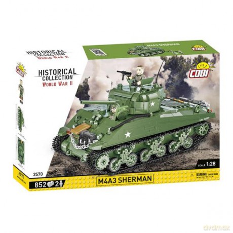COBI 2570 Historical Collection WWII Amerykański czołg średni M4A3 Sherman 852 klocki [KLOCKI]