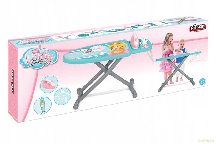 Deska do prasowania dla dzieci + wieszak, 3x spinacz, żelazko 031885