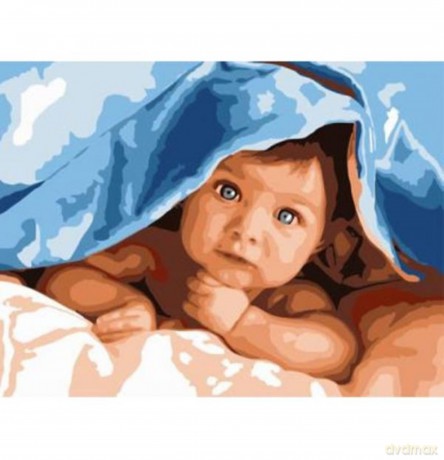 Diamentowa mozaika Dziecko pod kocykiem 40x30cm 1006783
