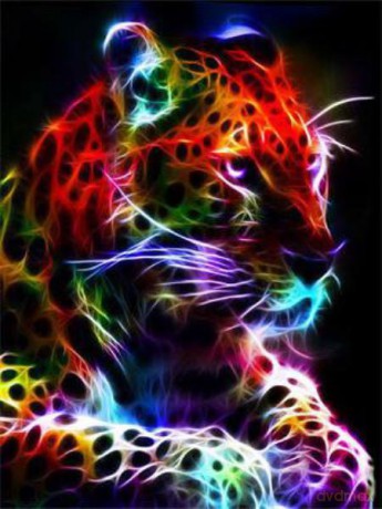 Diamentowa mozaika Kolorowy jaguar 60807