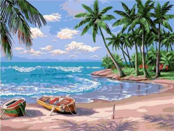 Diamentowa mozaika Łódki na plaży 60688
