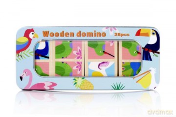 Domino drewniane Ptaszki p4 127359 [GRA PLANSZOWA]