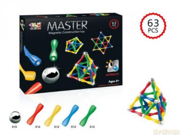 Klocki magnetyczne 63el BKLO3865 [KLOCKI]