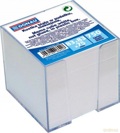 Kostka biała nieklejona 8,3 x 8,3 x 7,5cm w pudełku 750 kartek
