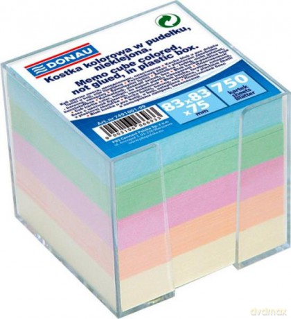 Kostka kolorowa nieklejona 8,3 x 8,3 x 7,5cm w pudełku 750 kartek