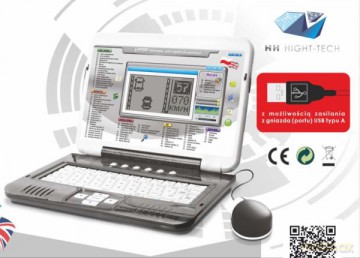 Laptop Edukacyjny z zasilaczem czarno-biały 459388-B HH POLAND