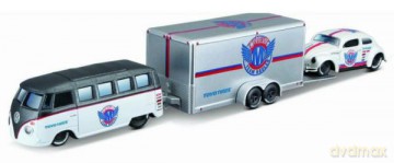MAISTO 11404-58 Volkswagen Van Samba z przyczepą + VW Beetle 1:64
