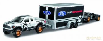 MAISTO 11404-89 Ford F-150 Raptor z przyczepą + Ford Heritage 1:64