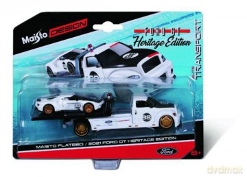 MAISTO 15108-40 Holownik+2021 Ford GT Heritage biały 1:64