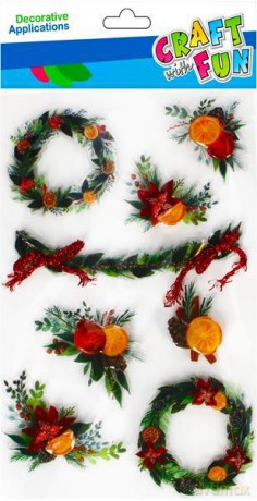 Naklejki Boże Narodzenie 3D Stroik Craft with Fun 501864