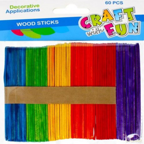 Patyczki drewniane dekoracyjne płaskie kolorowe Craft with Fun 481025 Starpak