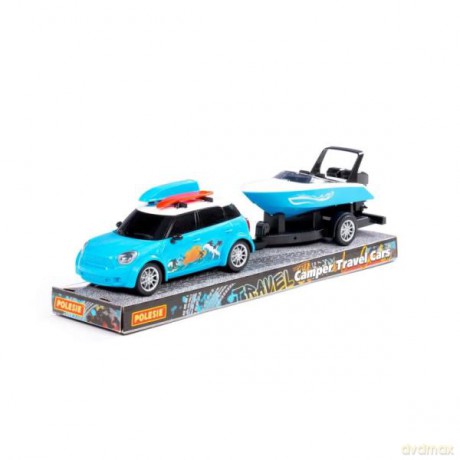 Polesie 92496 Samochód Cruise z motorówką i przyczepą