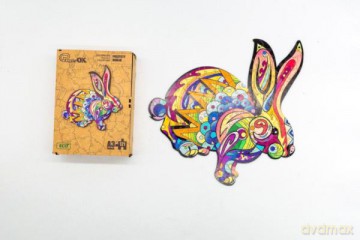 Puzzle drewniane Puszysty królik PuzA3-00743 [PUZZLE]