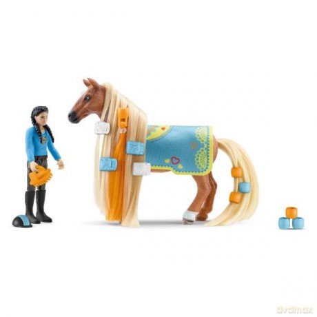 Schleich 42585 Zestaw startowy Kim i Caramelo Koń z włosami do stylizacji Sofia's Beauties [FIGURKA]
