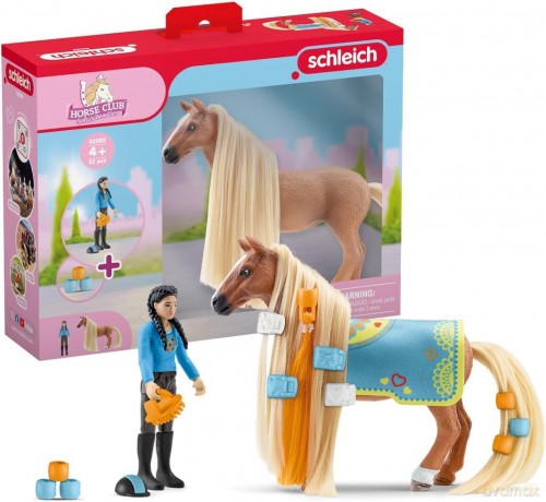 Schleich 42585 Zestaw startowy Kim i Caramelo Koń z włosami do stylizacji Sofia's Beauties [FIGURKA]
