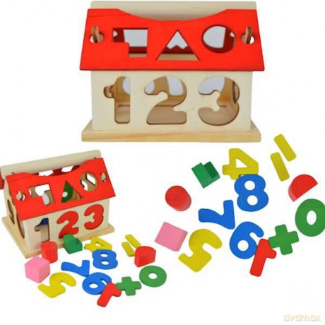 Sorter edukacyjny domek drewniany XY-8207 [KLOCKI]