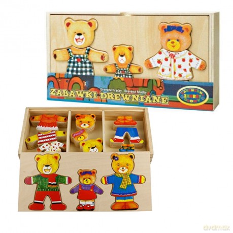 Układanka drewniana Trzy misie 002018 DROMADER [PUZZLE]
