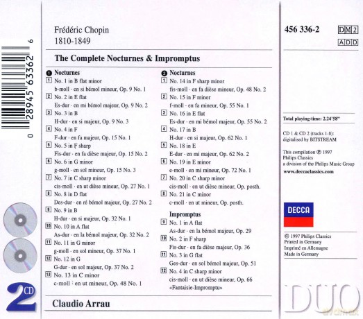 Claudio Arrau: Chopin Nocturnes&Impromptus [2CD]