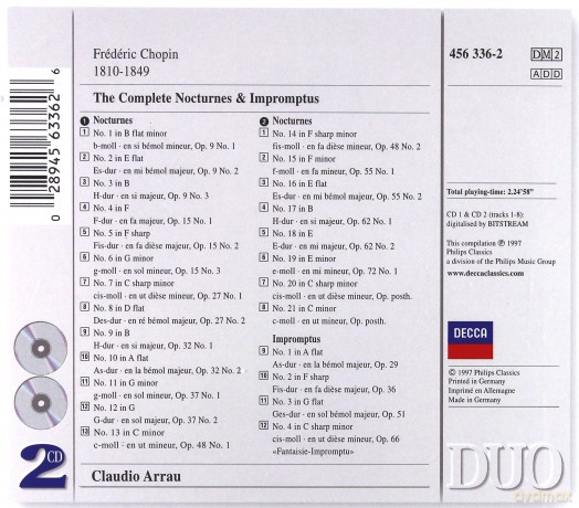 Claudio Arrau: Chopin Nocturnes&Impromptus [2CD]