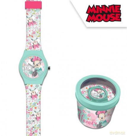 Zegarek analogowy w metalowym opakowaniu Minnie WD22138 Kids Euroswan