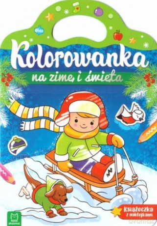 Kolorowanka na zimę i święta. Książeczka z naklejkami [KSIĄŻKA]