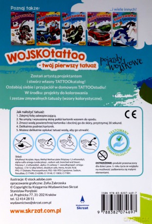 Pojazdy wojskowe. Kolorowanka z tatuażami [KSIĄŻKA]
