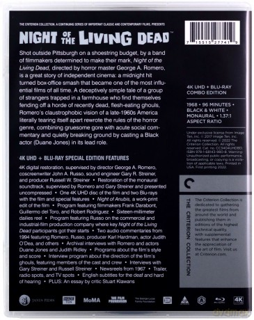 Night of the Living Dead [The Criterion Collection] (Noc żywych trupów) [Blu-Ray 4K]+[Blu-Ray]