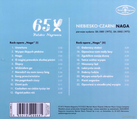 Niebiesko-Czarni: Naga (Rock Opera) [2CD]