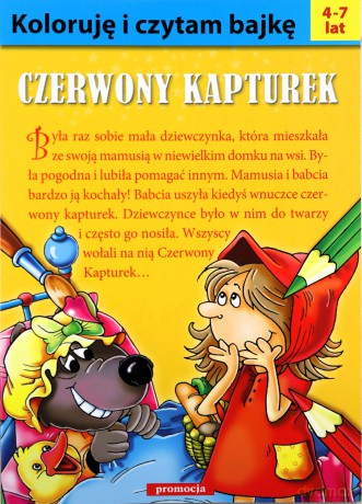 Czerwony Kapturek. Koloruję i czytam bajkę - Jarosław Żukowski [KSIĄŻKA]