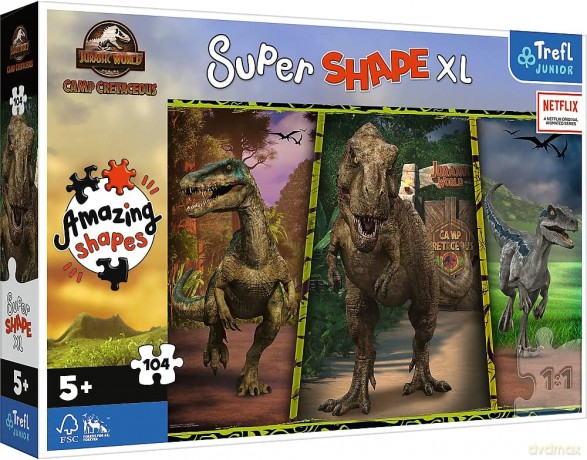 TREFL Kolorowe dinozaury Universal Jurassic World 104 el. [PUZZLE]