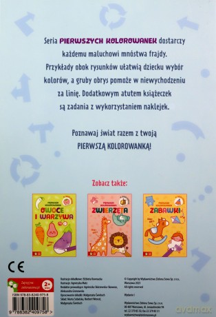 Pierwsza kolorowanka. Gruby obrys. Pojazdy [KSIĄŻKA]