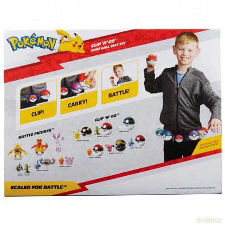 Pokemon Clip 'n' Go Poke Ball Belt Pas Set (Ultra Ball, Poke Ball, Nest Ball, Scorbunny,Pikachu, Red Belt) [FIGURKA]