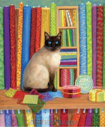 COBBLE HILL 1000 el. Kot pośród pościeli, Linda Elliott [PUZZLE]