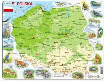 COBBLE HILL Układanka Mapa Polska fizyczna zwierzęta Maxi [PUZZLE]