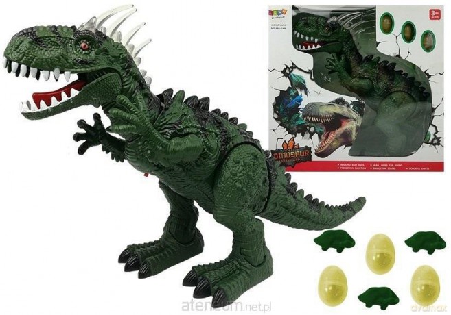 Dinozaur na baterie składający jaja zielony [FIGURKA]