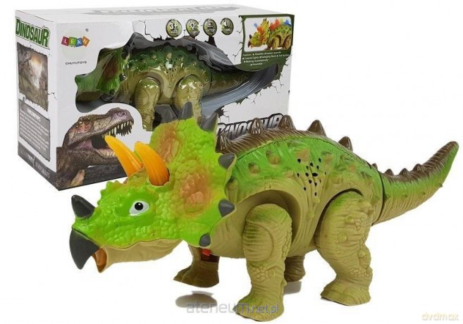 Dinozaur na baterie Triceratops zielony [FIGURKA]