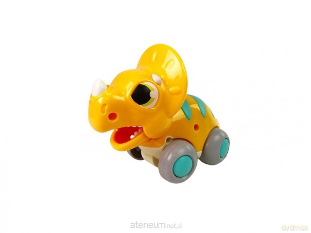 Dinozaur na kółkach Triceratops żółty [FIGURKA]