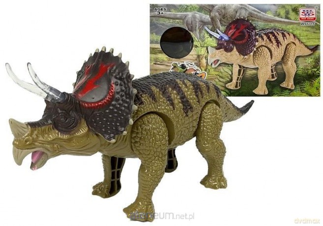 Dinozaur Triceratops zielony
