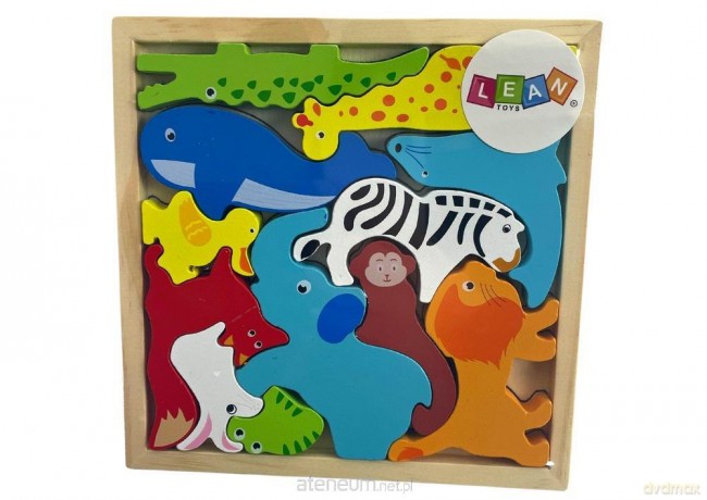 Drewniane puzzle Zwierzęta do dopasowania [KLOCKI]